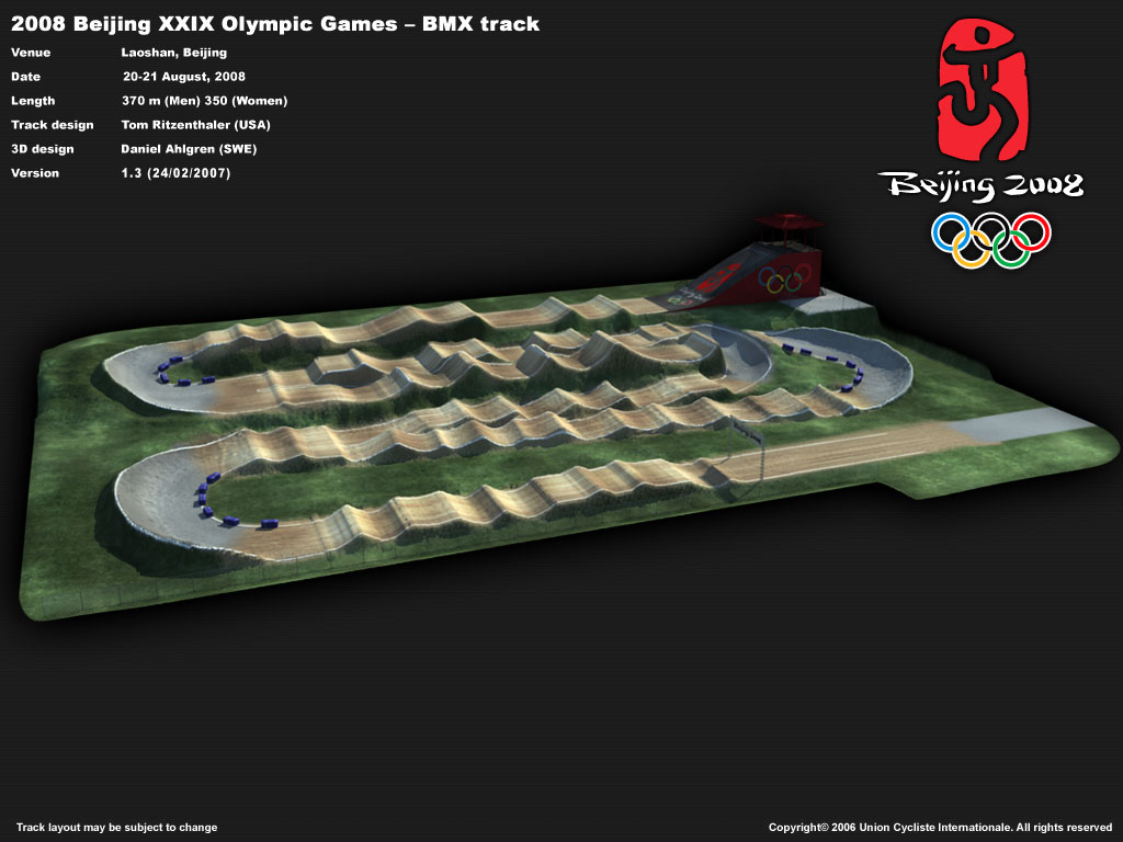 The BMX track design for the 2008 Beijing Olympics Riding, Research